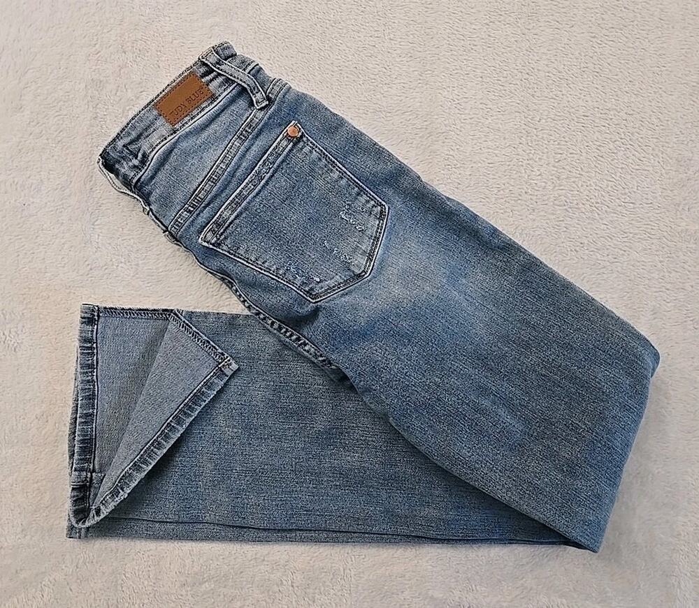 Judy Blue Slim Boot Cut Side Slit Jeans Womans Sz 0/24 JB88289 High Rise Stretch